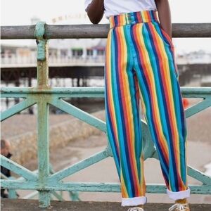 LUCY AND YAK RAINBOW PANTS DECO HARAJUKU KAWAII BRIGHT COLORFUL COORD CLOWN CORE